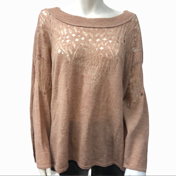 FREE PEOPLE pointelle dolman sweater s - Picture 2 of 9